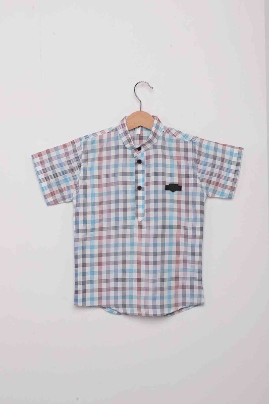 Line Pattern Boy Shirt | Purple - Thumbnail