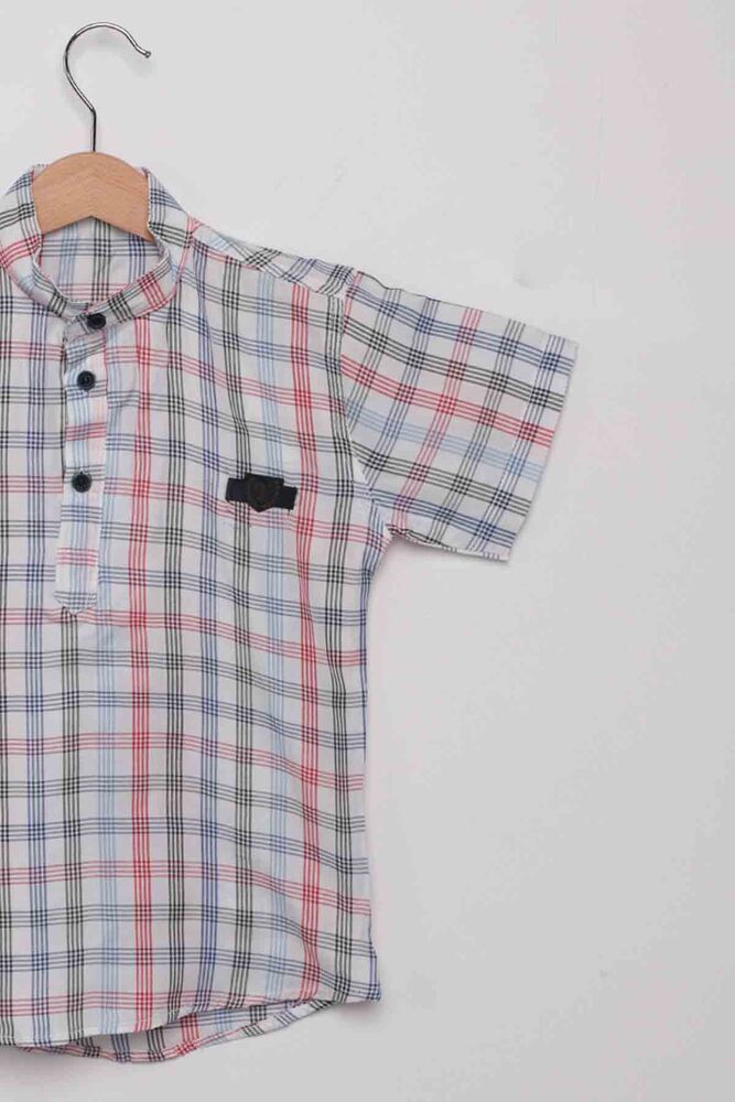 Line Pattern Boy Shirt | Red