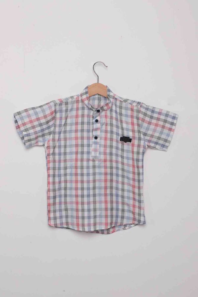 Line Pattern Boy Shirt | Red