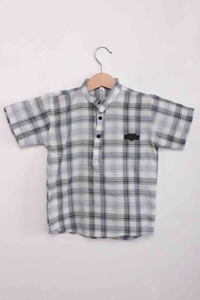 Plaid Boy Shirt | Grey