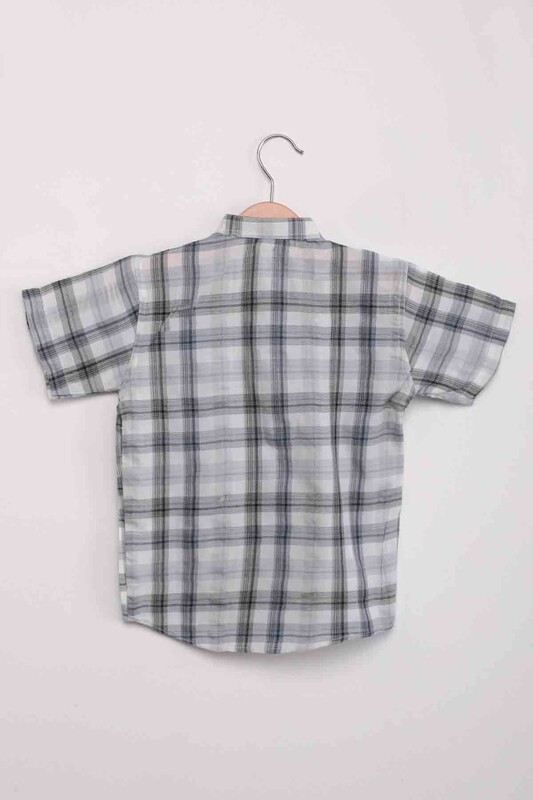 Plaid Boy Shirt | Grey - Thumbnail
