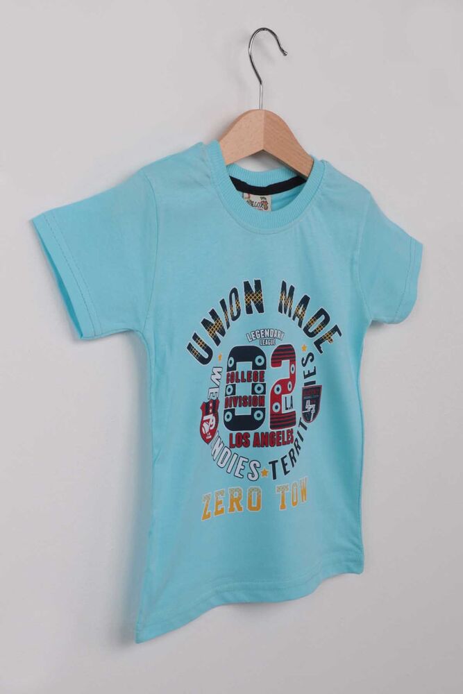 Printed Short Sleeve Boy T-shirt | Mint