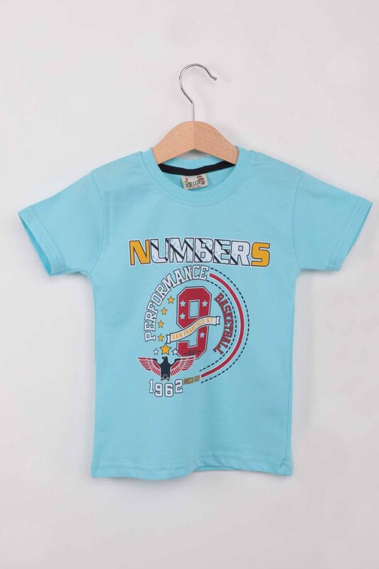 WALOX - Printed Short Sleeve Boy T-shirt 004 | Mint