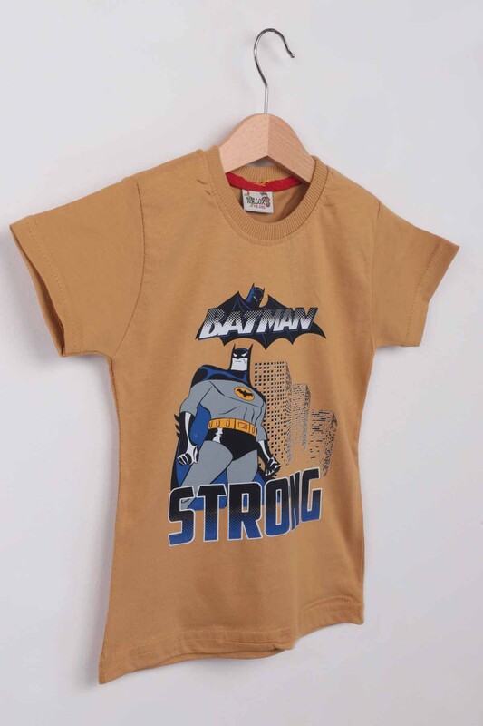 Printed Boy T-shirt 1216 | Mustard - Thumbnail