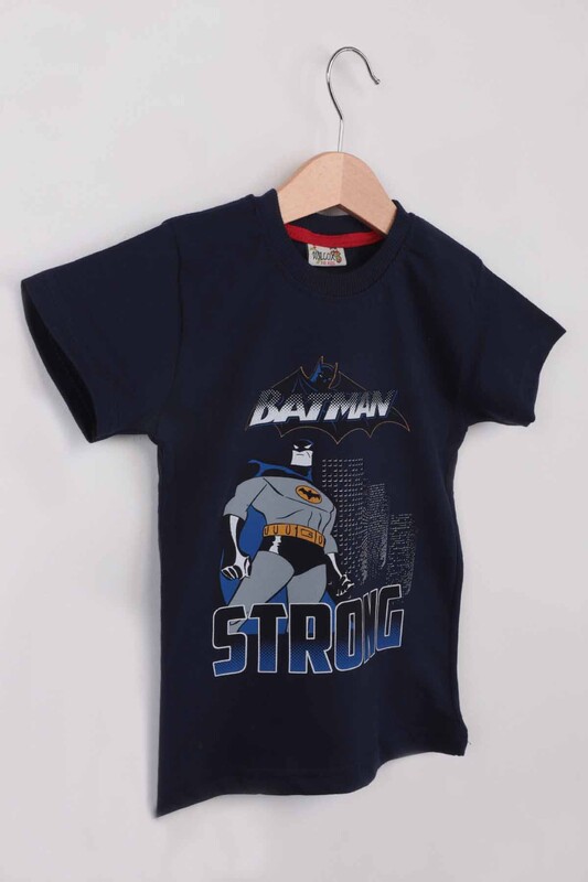 Printed Boy T-shirt 1216 | Navy Blue - Thumbnail