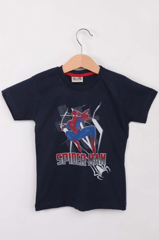 Printed Boy T-shirt 1215| Navy Blue - Thumbnail