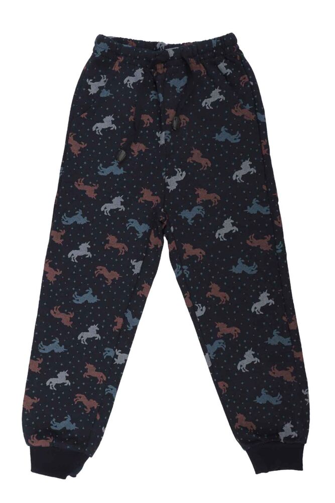 Unicorn Patterned Boy Sweatpants 8521 | Navy Blue