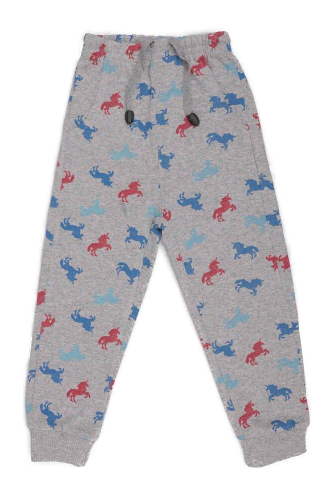 Unicorn Patterned Boy Sweatpants 8521 | Grey