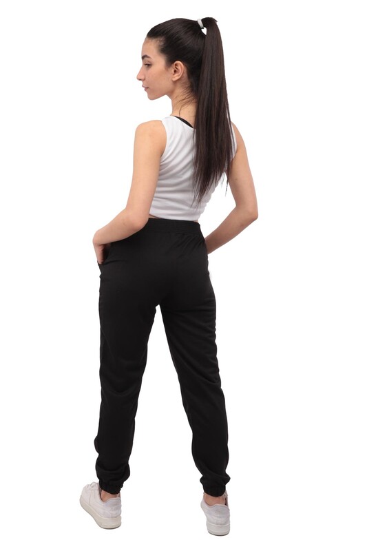 Woman Plain Sweatpants 139 | Black - Thumbnail
