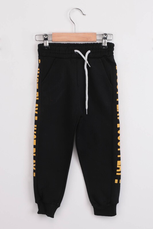 Side Stripe Detailed Boy Sweatpants | Black - Thumbnail