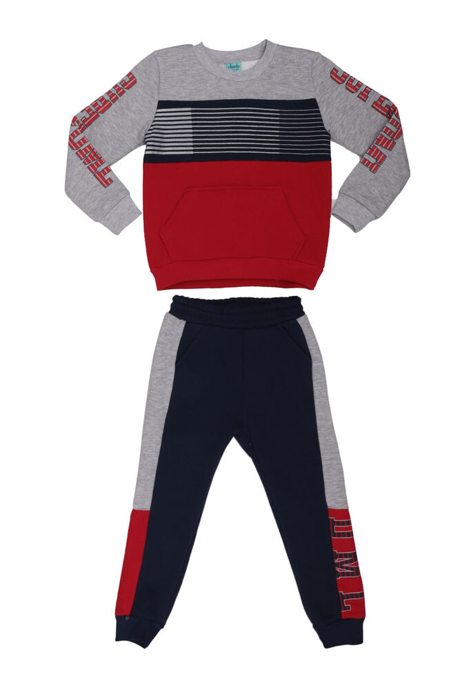 Striped Boy Tracksuit Suit 20601 | Red