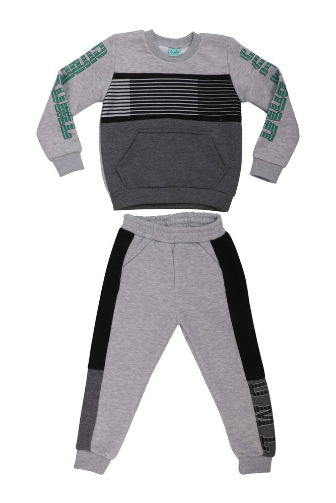 Striped Boy Tracksuit Suit 20601 | Grey
