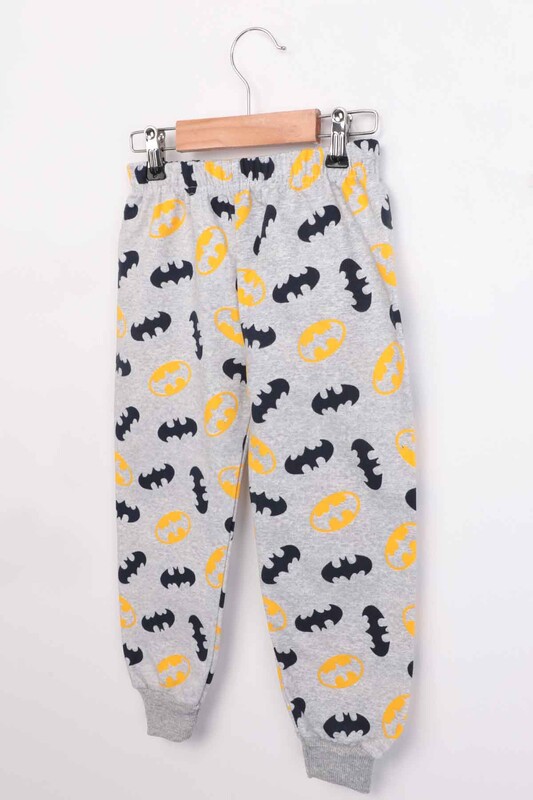 Batman Patterned Boy Sweatpants | Grey - Thumbnail