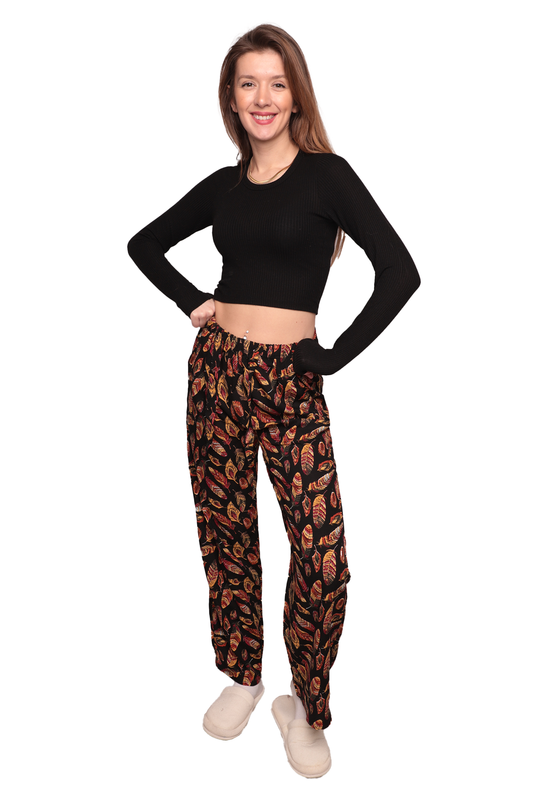 Sellim - Kadın Desenli Cepli Pantolon 4403 | Renk5
