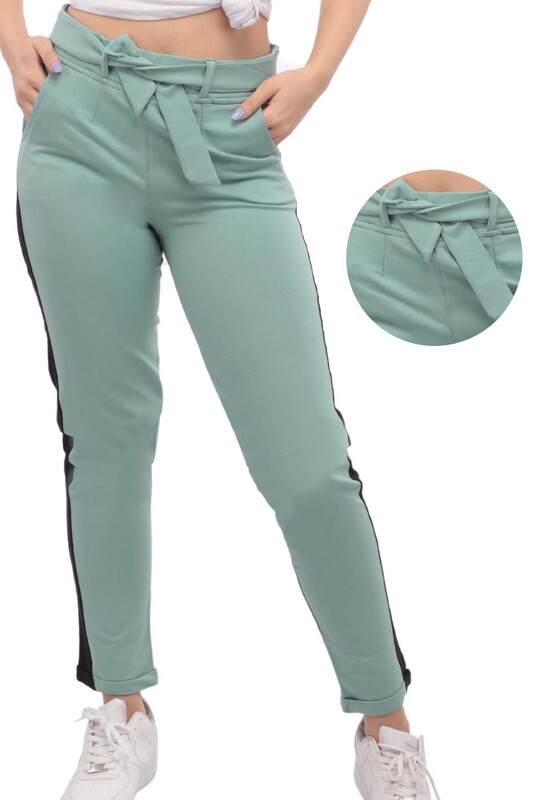 SİMİSSO - Striped Woman Sweatpants | Green
