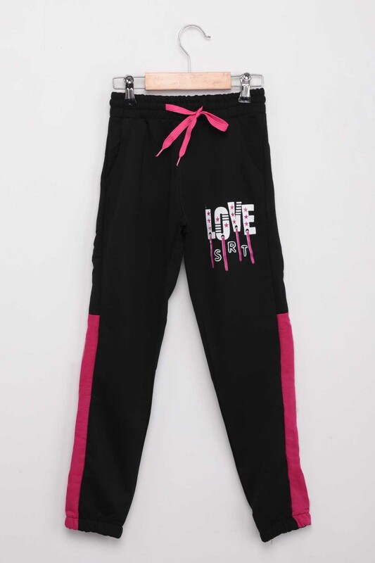 SRT - Love Printed Girl Tracking Suit | Black