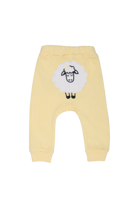 Lamb Embroidered Baby Single Bottom 1042 | Yellow - Thumbnail