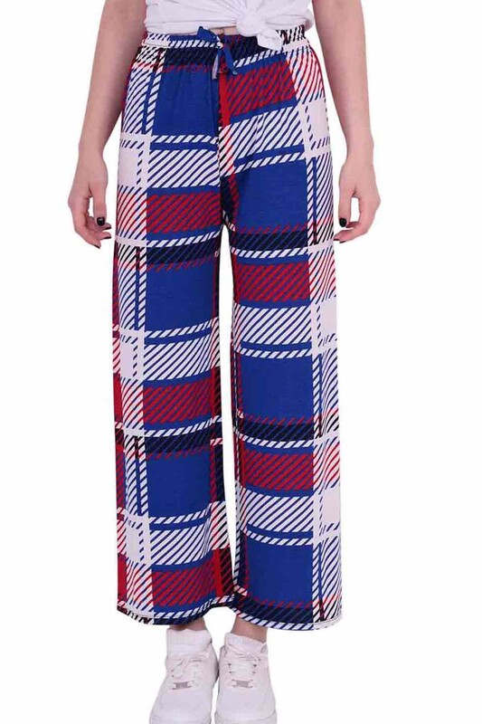 SİMİSSO - Striped Wide Leg Woman Pants | Blue