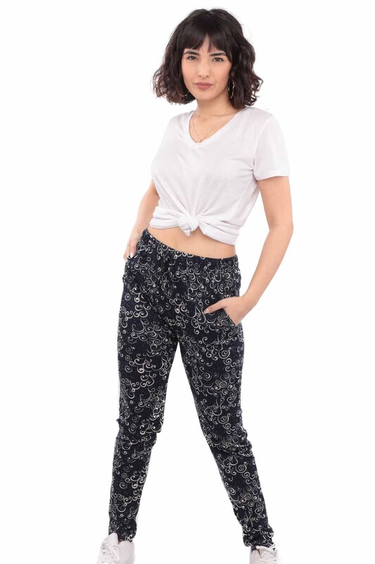 Viscose Plus Size Woman Pants with Pockets 1010 | Ultramarine - Thumbnail