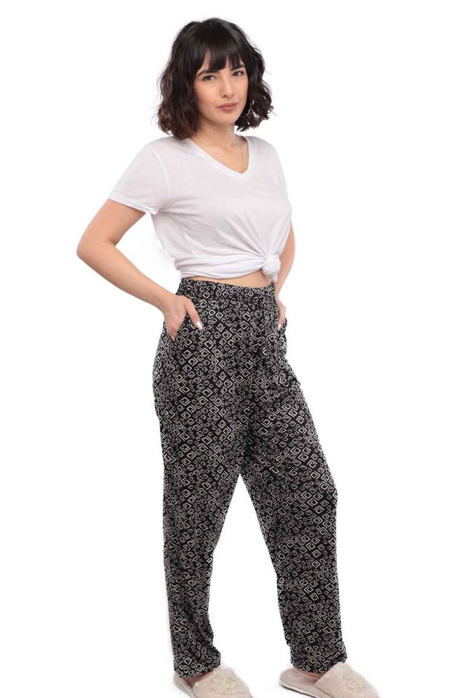 Viscose Plus Size Woman Pants with Pockets 1012 | Black