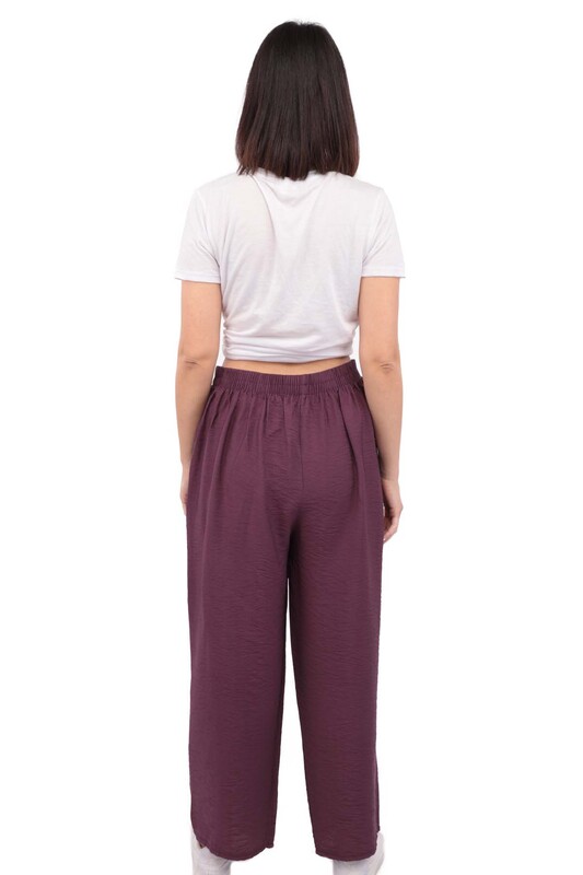 Woman Wide Leg Pants | Purple - Thumbnail