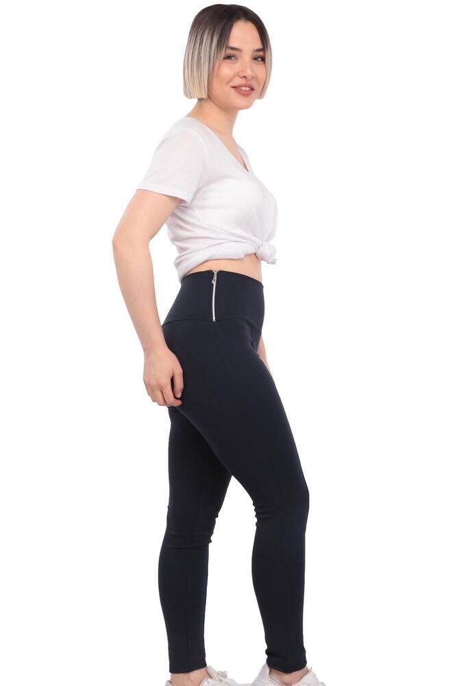 Zippered Waist Plus Size Woman Leggings | Ultramarine