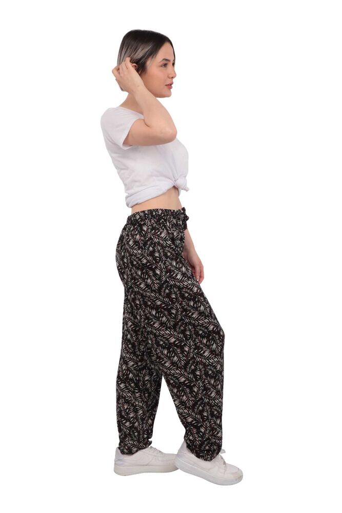 Flower Patterned Woman Pants | Black