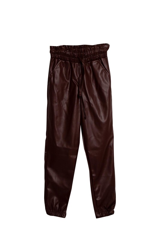 PINK - Leather Girl Pants 3638 | Brown