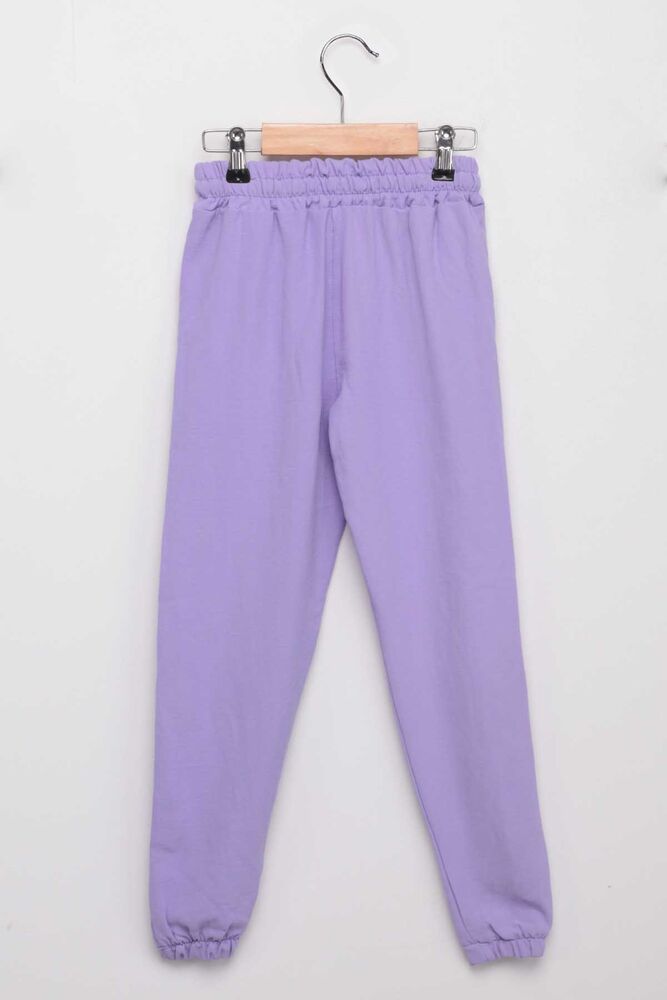 Letter Printed Girl Pants | Lilac