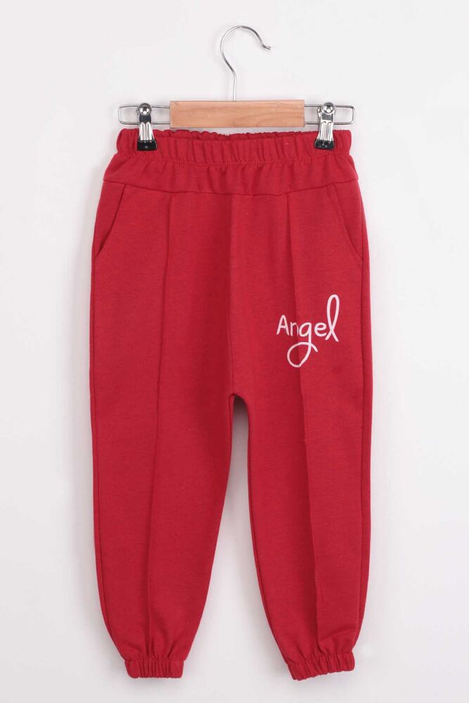 Letter Printed Girl Pants | Red