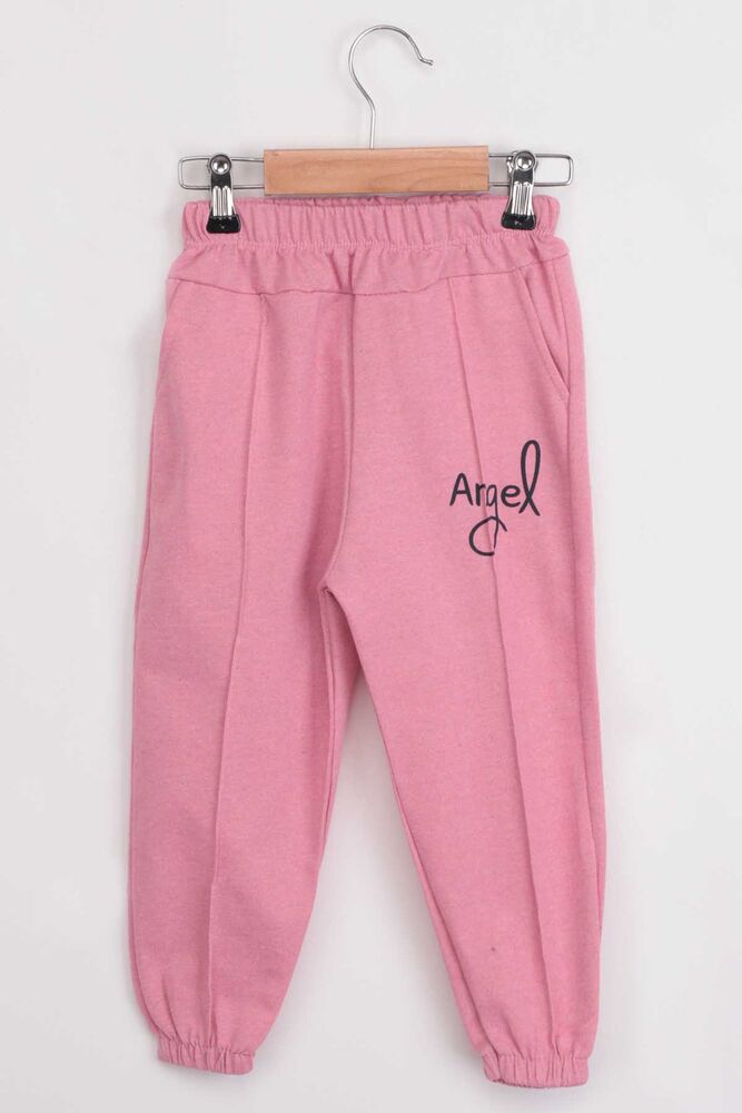 Letter Printed Girl Pants | Pink