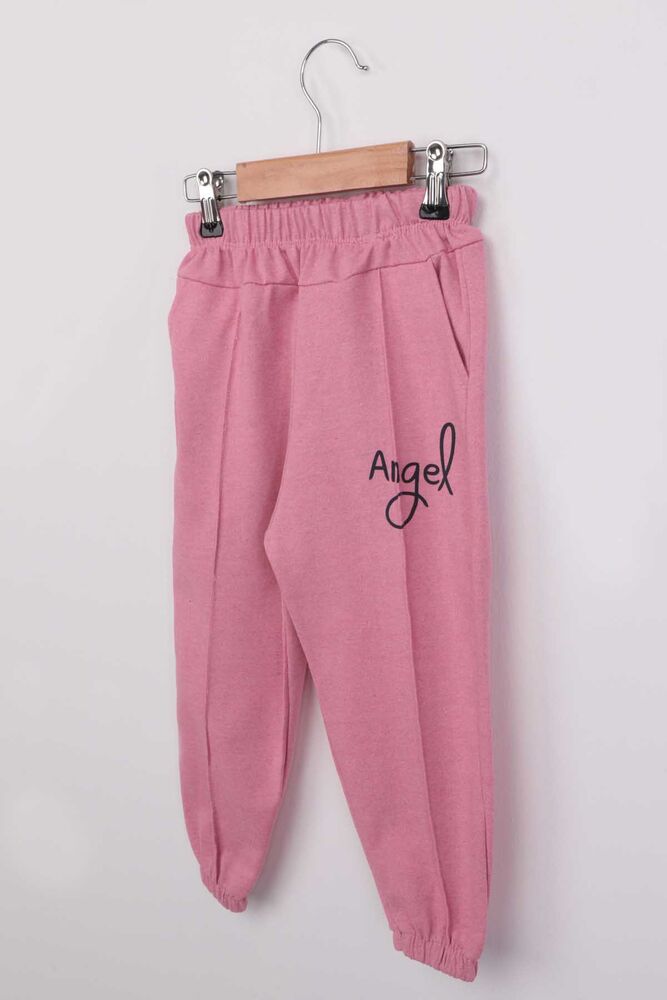 Letter Printed Girl Pants | Pink