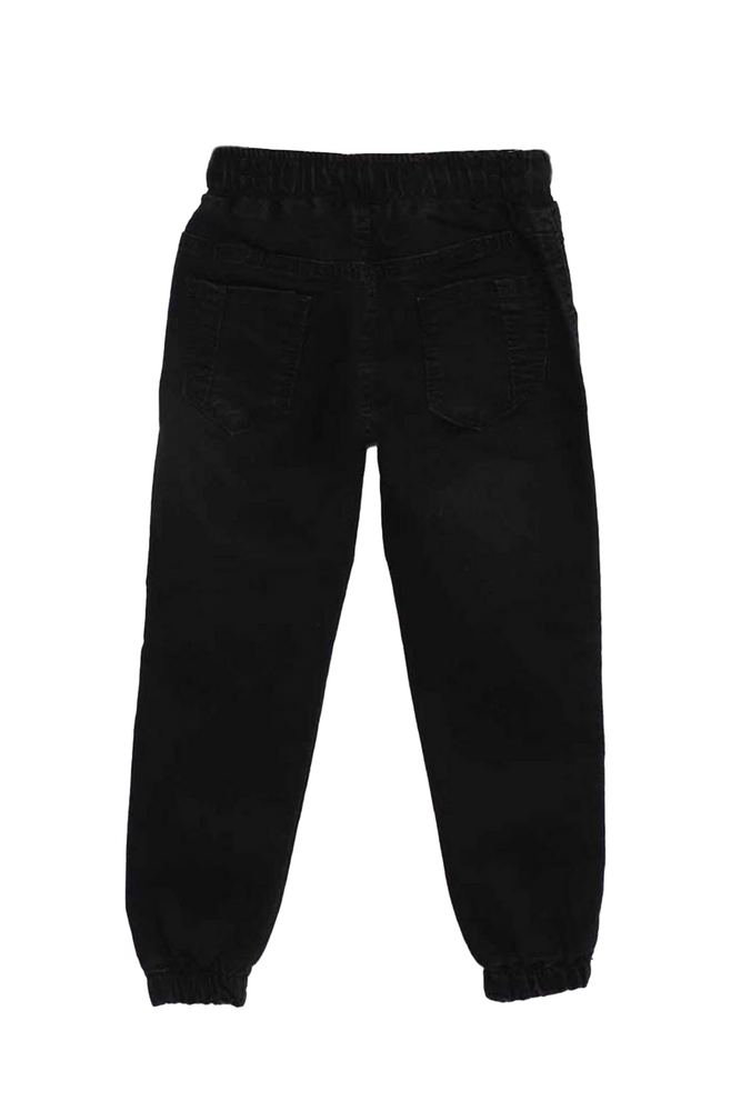 Pocketed Jeans with Elastic Legs | Black