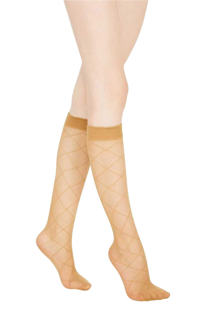 Penti Argyle Low-Knee Socks | Tan