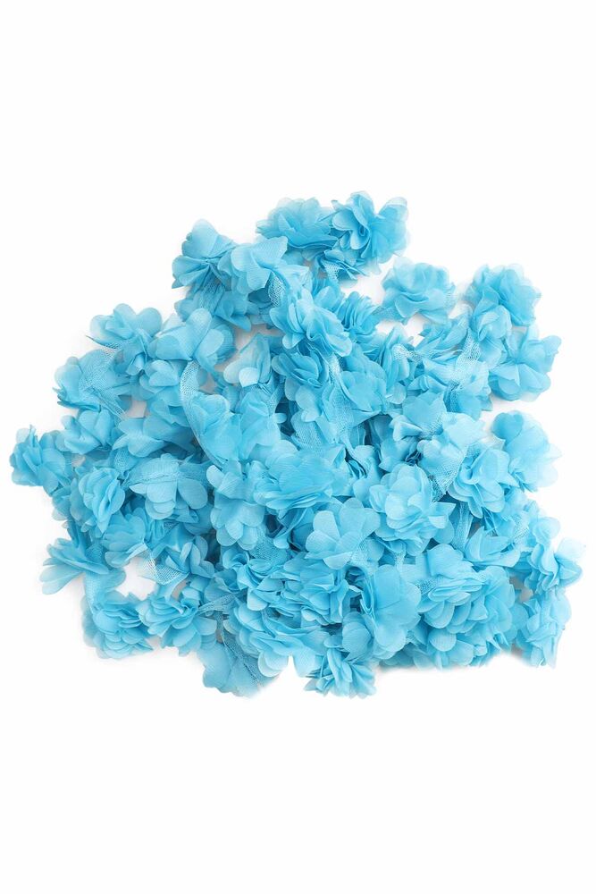 Lazer Kesim Şerit Çiçek Açık Mavi 5m