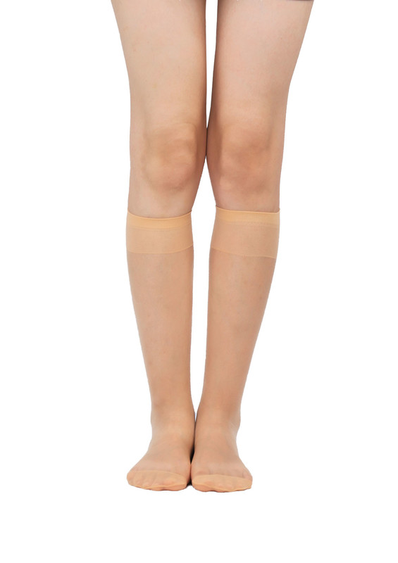 Daymod Thin Plain Low-Knee Socks Fity 15 | Natural - Thumbnail