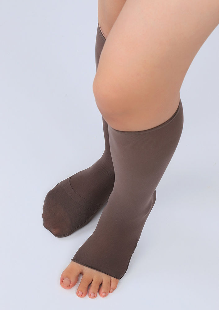 Dore Low-Knee Plain Ablution Socks 603 | Mink
