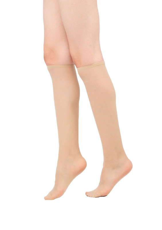 İtaliana Thin Low-Knee Socks 1002 | Light Tan - Thumbnail