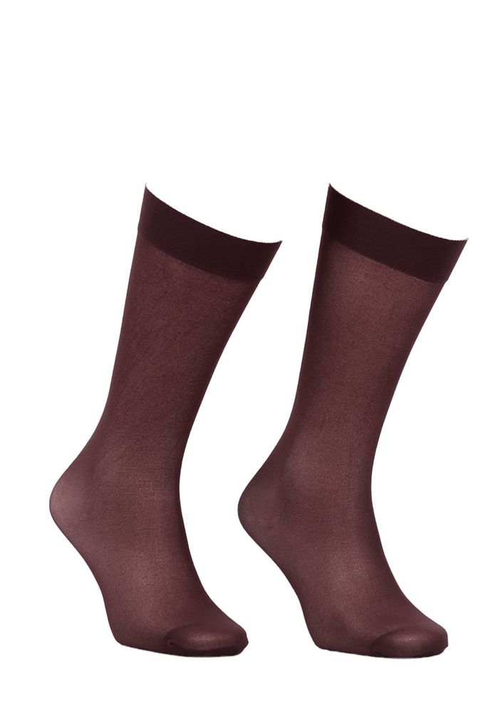 İtaliana Opaque Low-Knee Socks with Comfort Bands 1013 | Brown