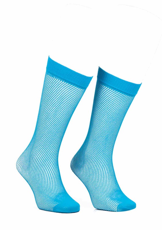 ITALIANA - İtaliana Net Low-Knee Socks with Color Options 1026 | Turquois