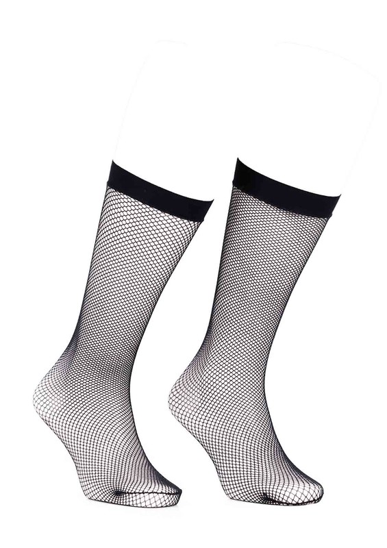 ITALIANA - İtaliana Net Low-Knee Socks with Color Options 1026 | Black