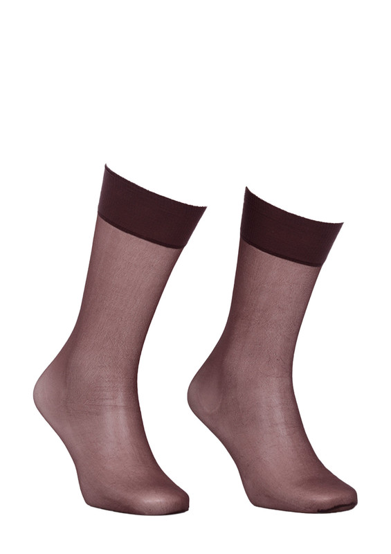 ITALIANA - İtaliana Thin Plain Low-Knee Socks 9223 | Brown