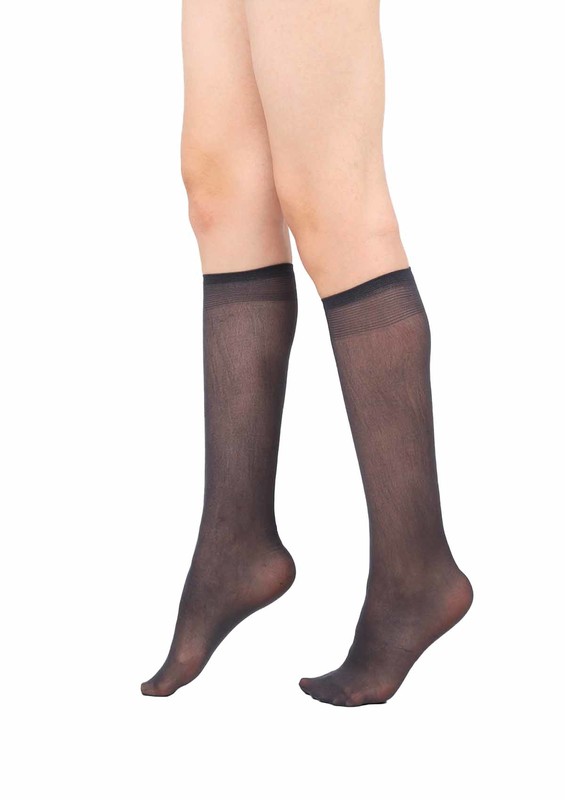 Müjde Medium Low-Knee Socks 40 016 | Smoky - Thumbnail