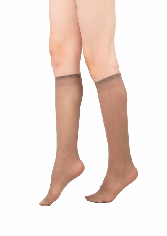 Müjde Medium Low-Knee Socks 40 016 | Mink - Thumbnail