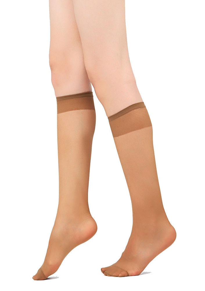 Müjde Thin Low-Knee Socks 20 004 | Bronze