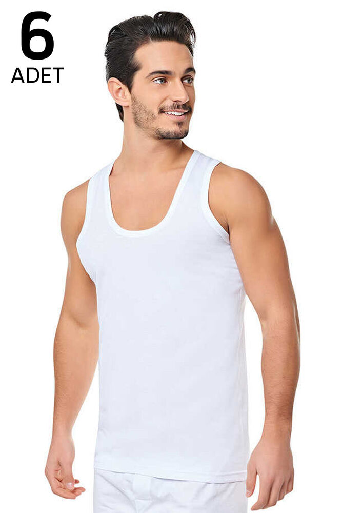 Seher Yıldızı Man Cotton Undershirt 0001 6 Pack | White