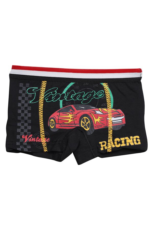 Baskılı Erkek Çocuk Boxer 8007-3 | Siyah