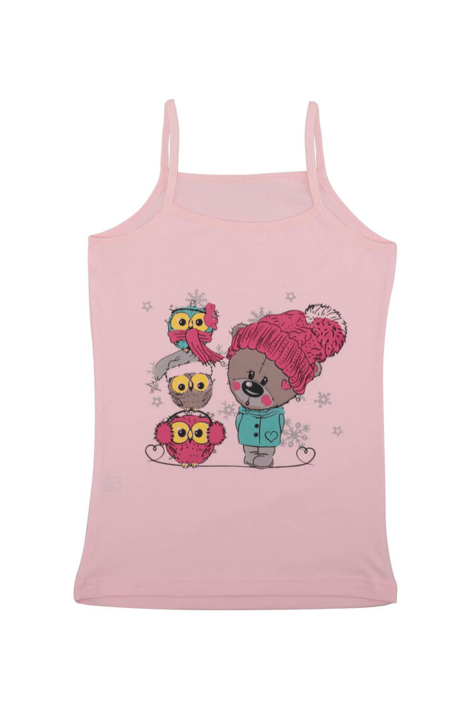 Girl Teddy Bear Printed Undershirt 3048 | Pink