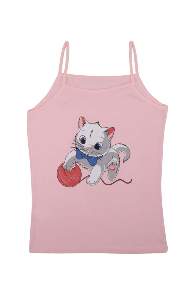 Rope Hanging Cat Printed Girl Undershirt 3048 | Pink