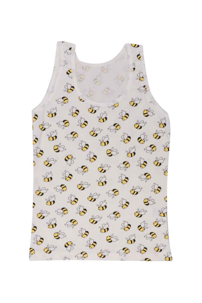 Thick Strap Bee Printed Girl Undershirt 3412 | Cream